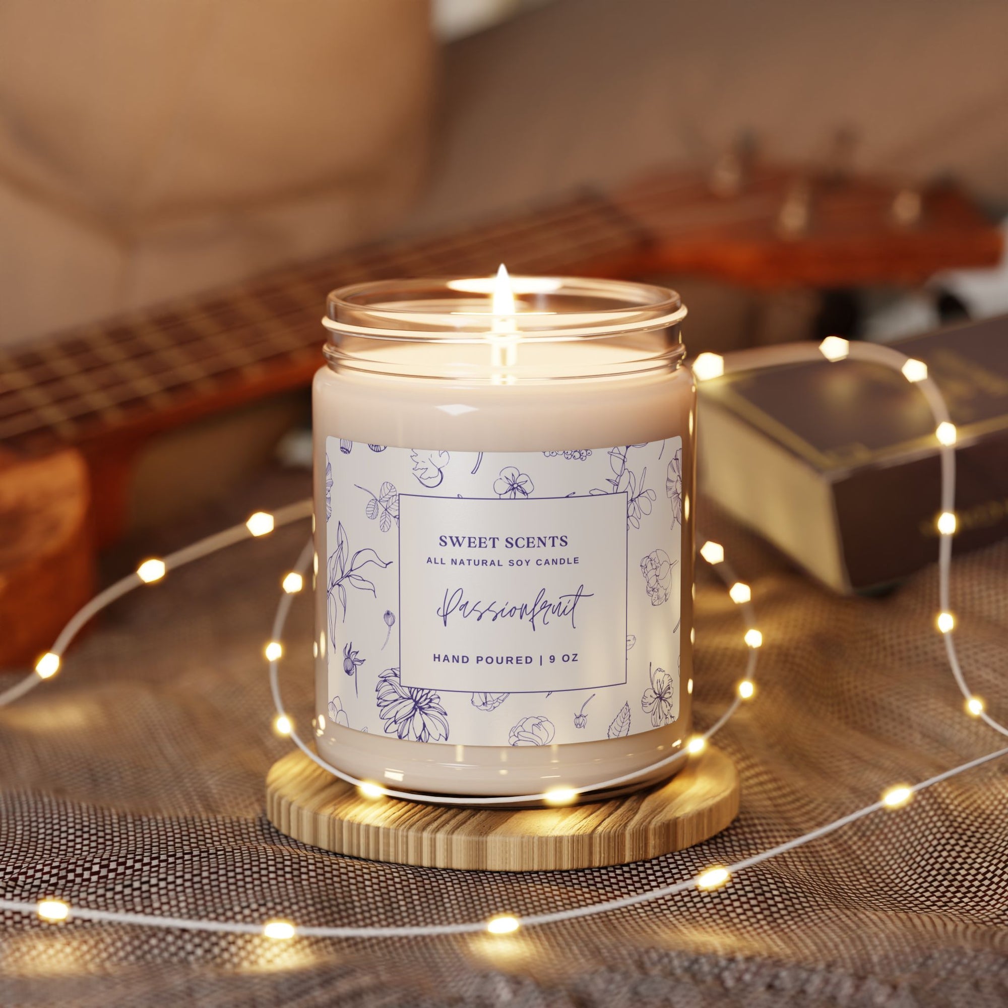Passionfruit Scented Soy Candle, Hand Poured, Home Decor, Relaxation Gift, Eco-Friendly, Aromatherapy, Sweet Scents