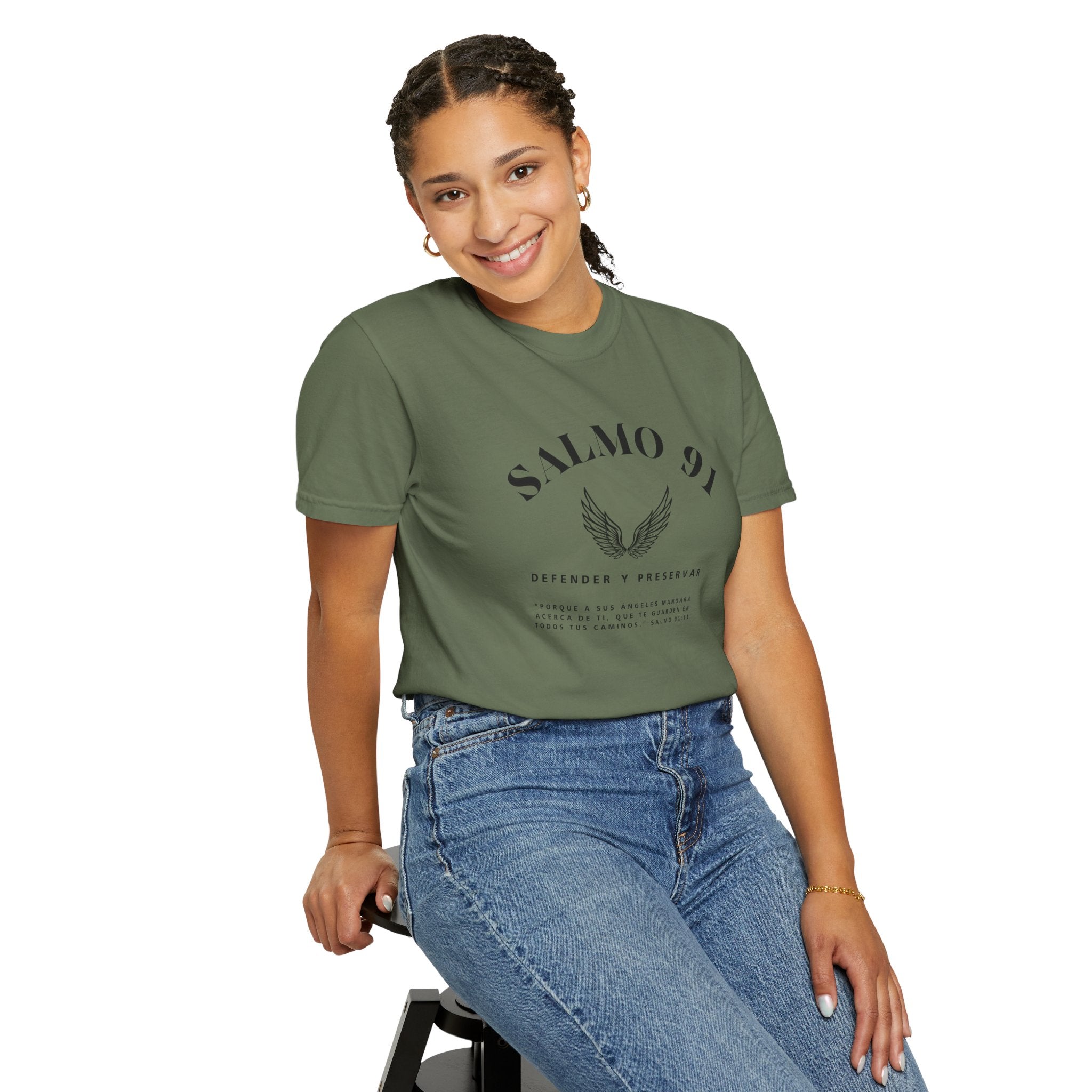 Camiseta gráfica del Salmo 91 en español - Camiseta cristiana inspiradora