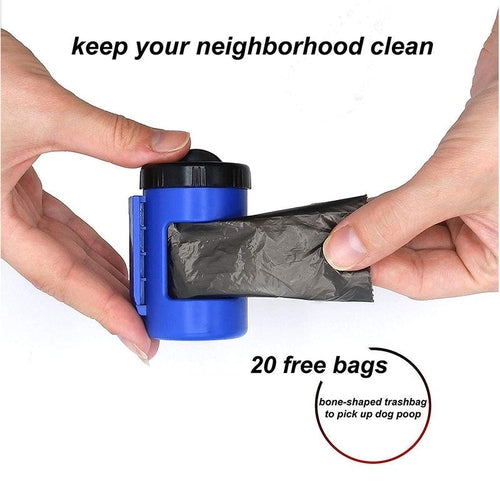 Nightwalk 4.5M Led Light And Waste Bag Dispenser Retractable Dog Leash