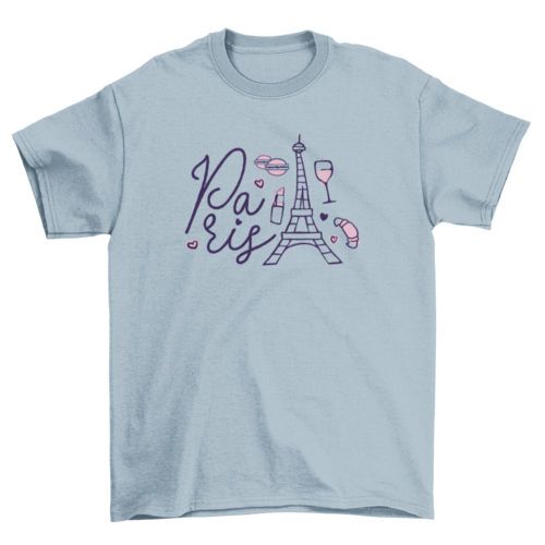 Paris Lettering French Icon Travel T-shirt