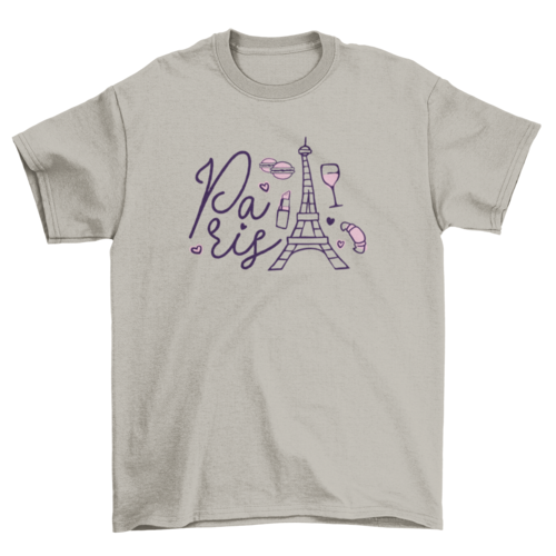 Paris Lettering French Icon Travel T-shirt