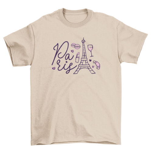 Paris Lettering French Icon Travel T-shirt